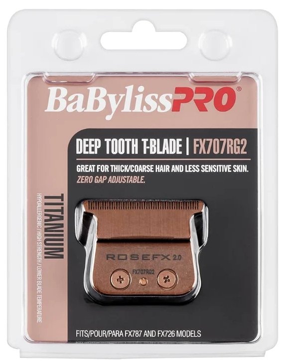 BaBylissPRO Rose Gold Titanium Deep Tooth T-Blade #FX707RG - Image 2