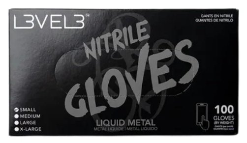 L3VEL3 Professional Nitrile Gloves Liquid Metal 100 Pack Medium