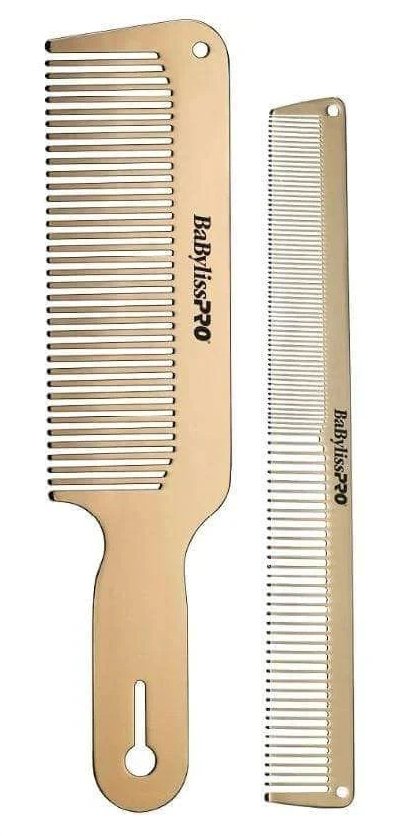 BaBylissPRO Barberology Gold Metal Comb Set #BCOMBSET2G