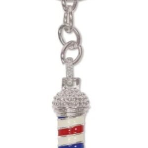 Scalpmaster Barber Pole Keychain "Silver"