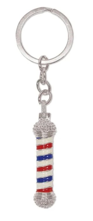 Scalpmaster Barber Pole Keychain "Silver"